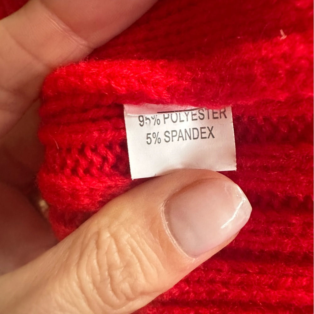 Red Knit Dress with Ruffled Skirt size 5 - Picture 5 of 7